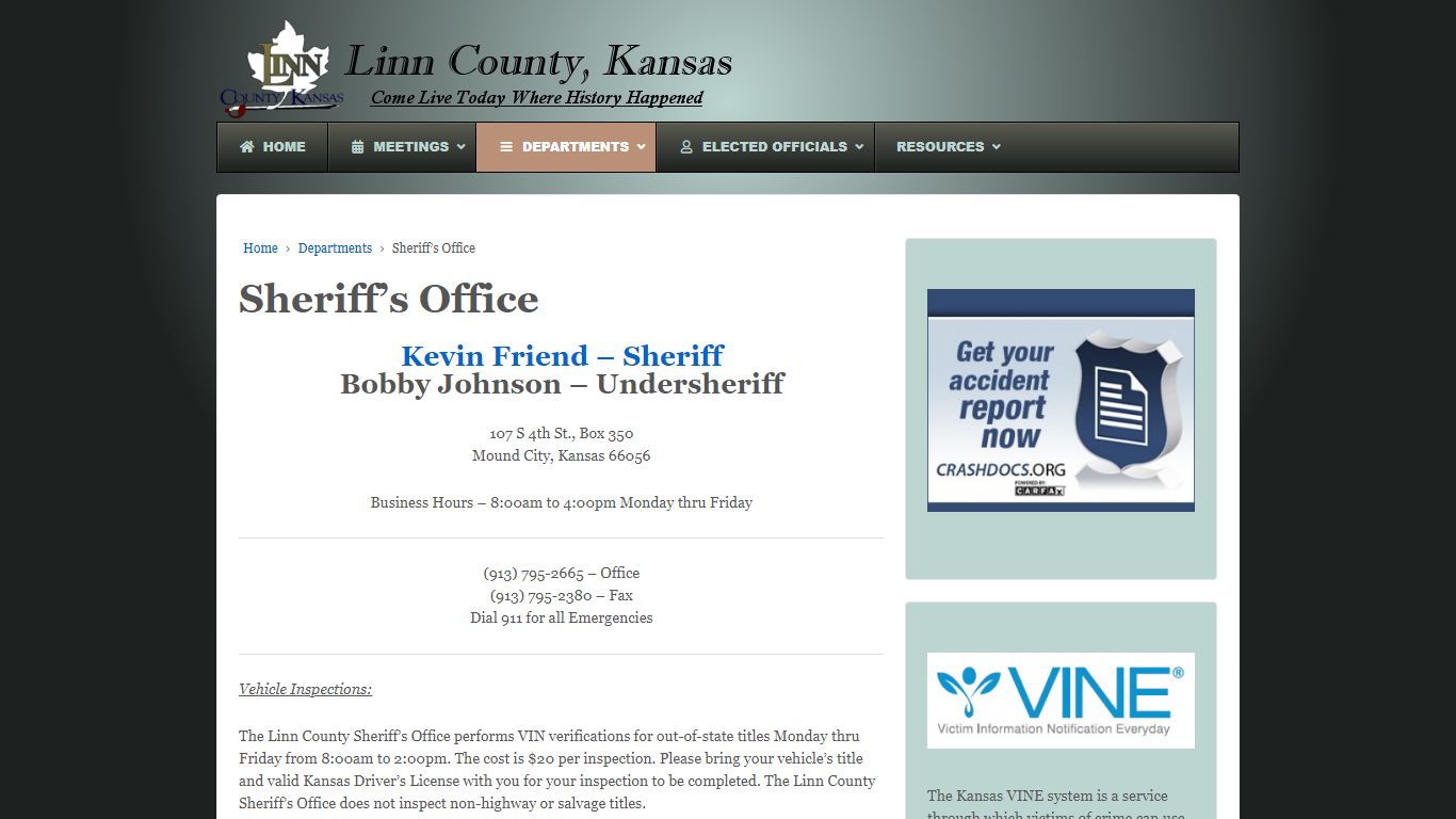 Sheriff’s Office – Linn County, Kansas